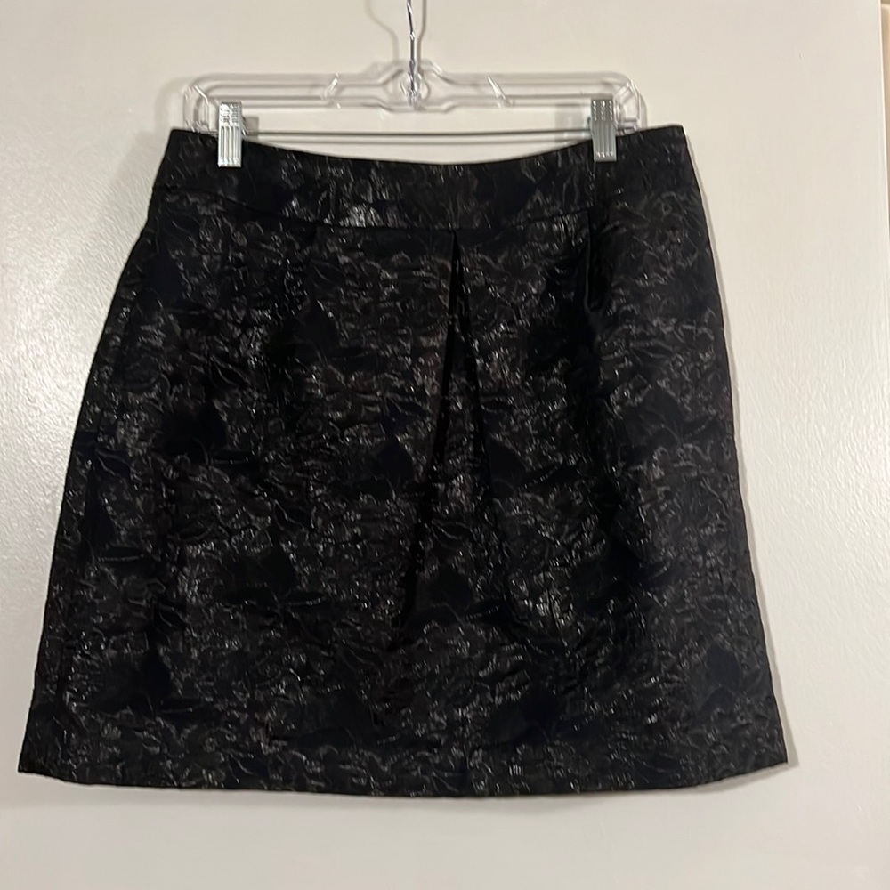 Halogen black brocade skirt